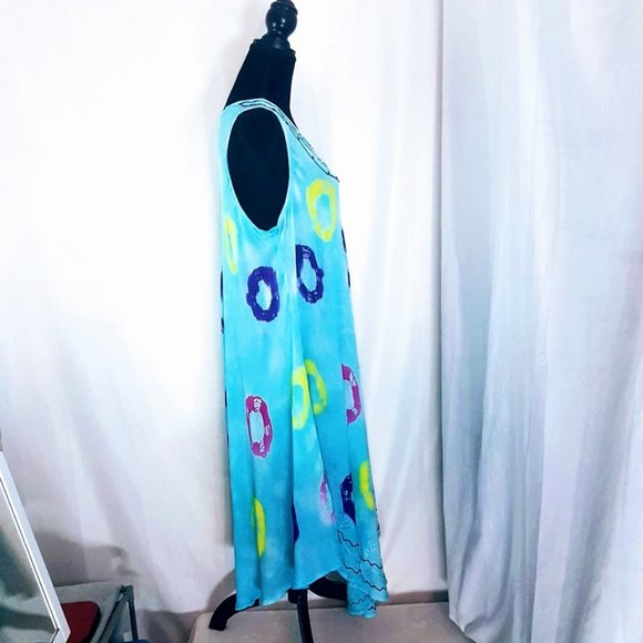 #C37 Light Blue Tie Dye Sundress - Picture 4 of 8